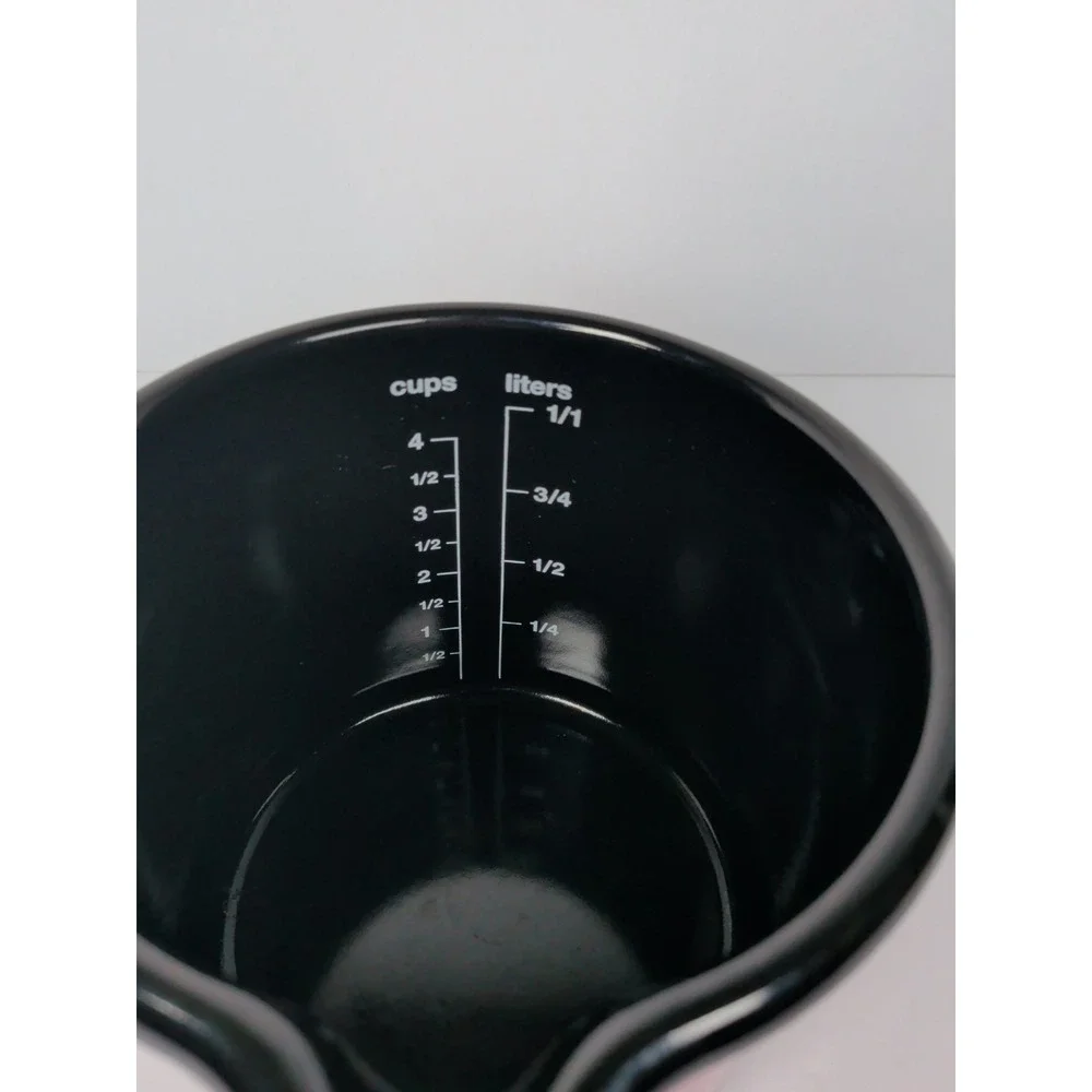 Chantal Red Enamel Metal Measuring Cup Mug w/ Handle Conversion Chart Austria